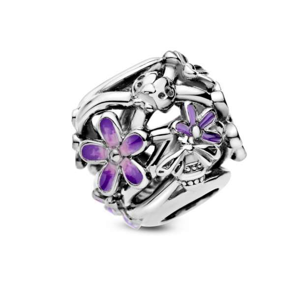 Openwork Purple Daisy Charm 