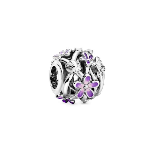 Openwork Purple Daisy Charm 