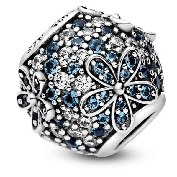Teal Pavé Daisy Flower Charm 