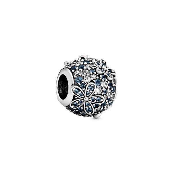 Teal Pavé Daisy Flower Charm 
