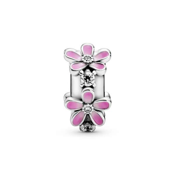 Pink Daisy Flower Clip Charm 