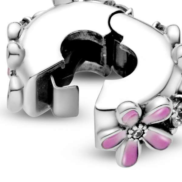 Pink Daisy Flower Clip Charm 