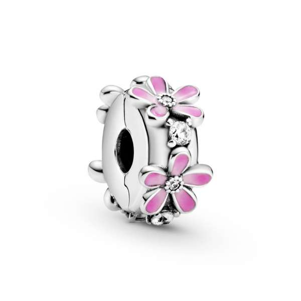 Pink Daisy Flower Clip Charm 