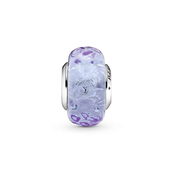 Wavy Lavender Murano Glass Charm 