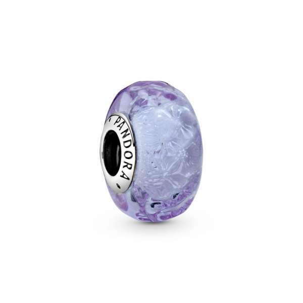 Wavy Lavender Murano Glass Charm 