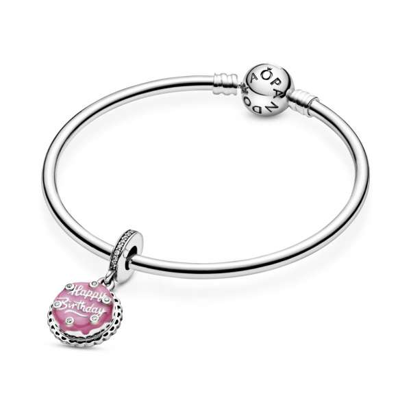 Pink Birthday Cake Dangle Charm 