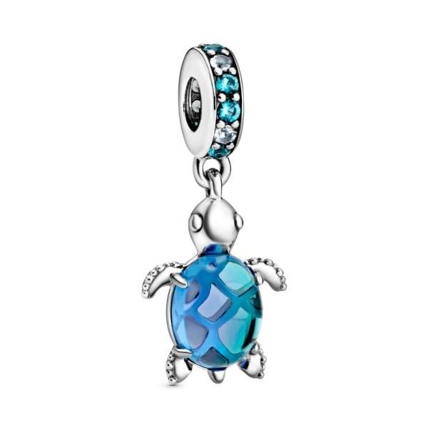 Murano Glass Sea Turtle Dangle Charm 