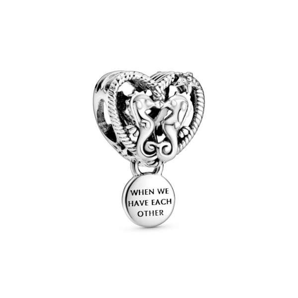 Openwork Seahorses Heart Charm 