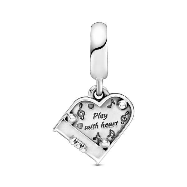 Grand Piano Heart Dangle Charm 