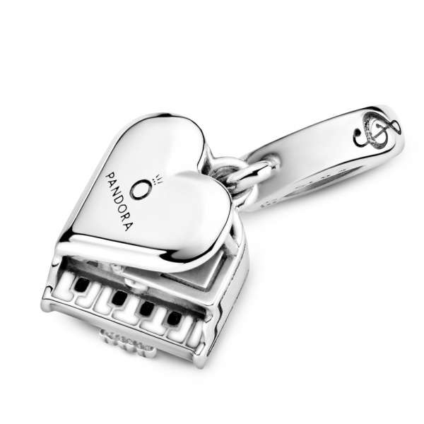 Grand Piano Heart Dangle Charm 