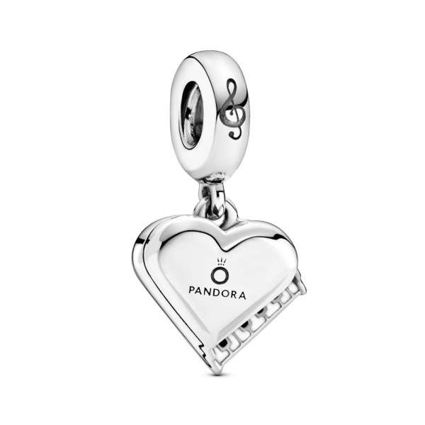 Grand Piano Heart Dangle Charm 