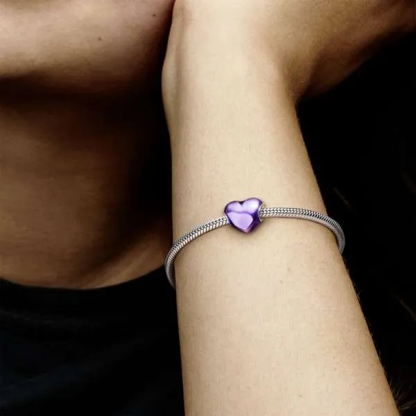 Приврзок Виолетово металик срце 