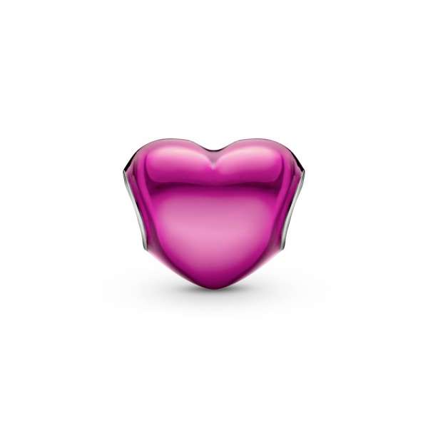 Metallic Pink Heart Charm 