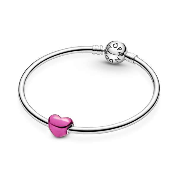 Metallic Pink Heart Charm 