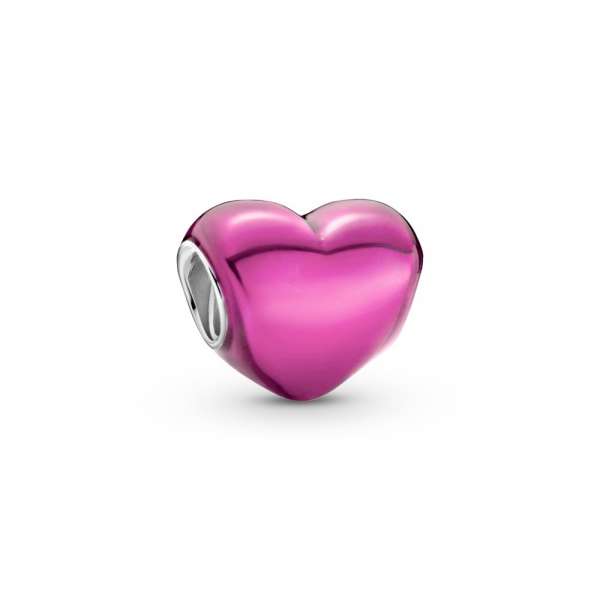 Metallic Pink Heart Charm 