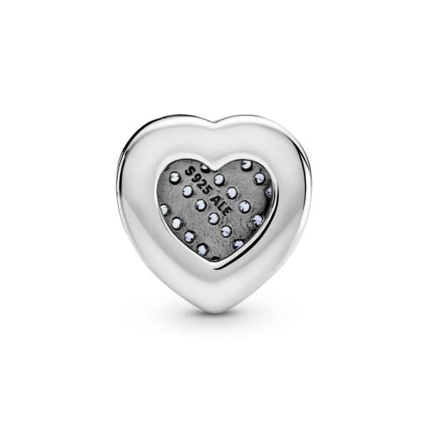 Blue Pavé Heart Clip Charm 