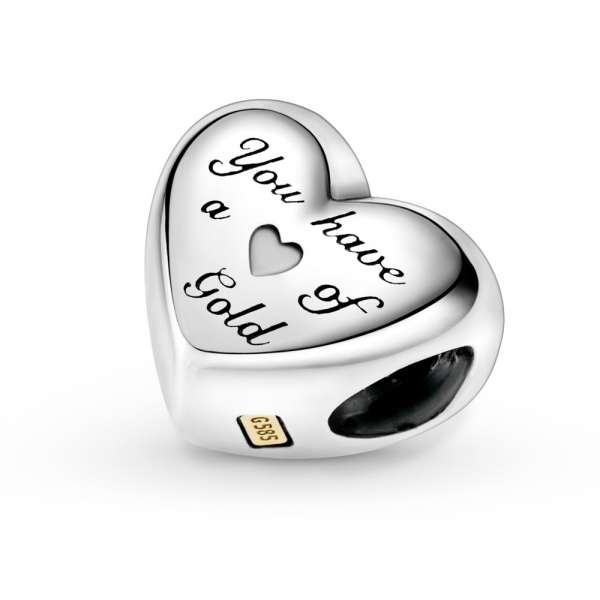 Domed Golden Heart Charm 
