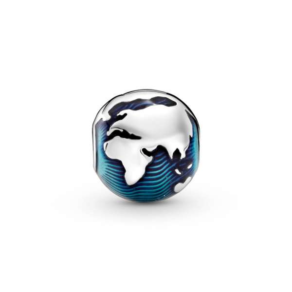 Blue Globe Clip Charm 