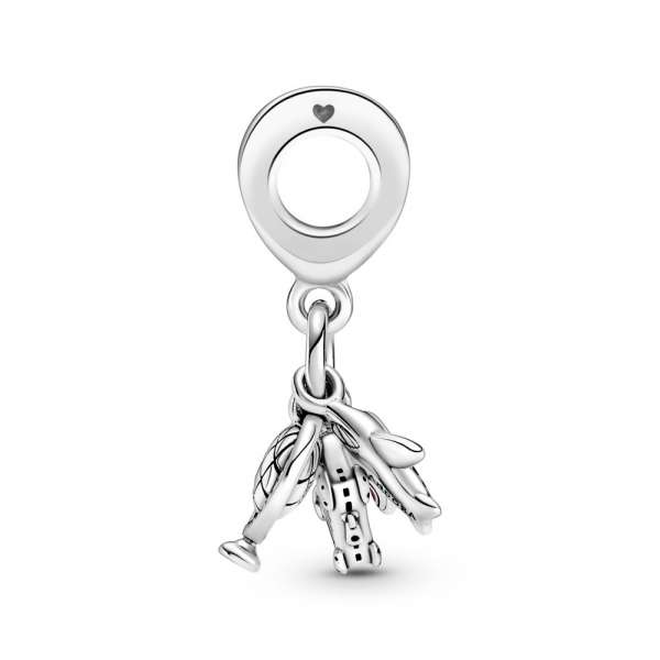 Airplane, Globe & Suitcase Dangle Charm 