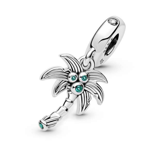 Palm Tree & Coconuts Dangle Charm 