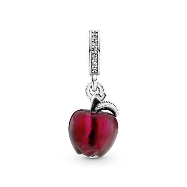 Murano Glass Red Apple Dangle Charm 