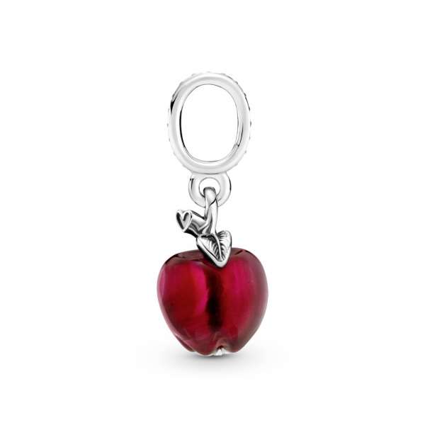 Murano Glass Red Apple Dangle Charm 