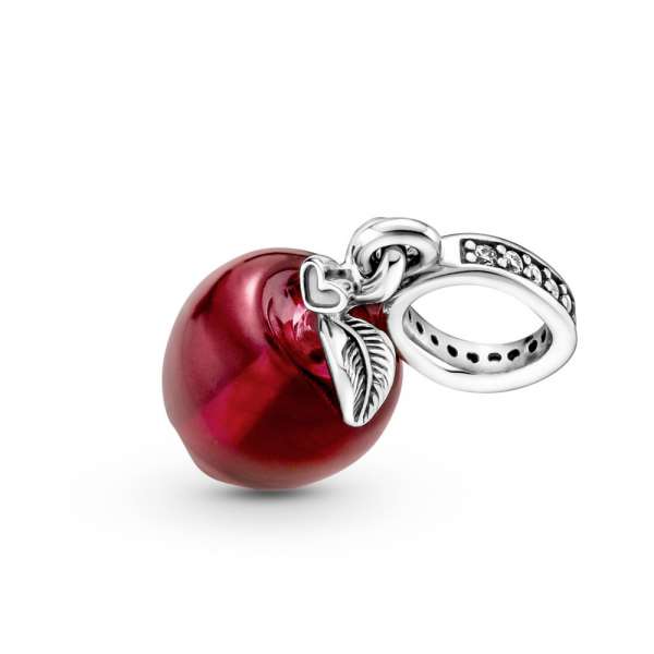 Murano Glass Red Apple Dangle Charm 