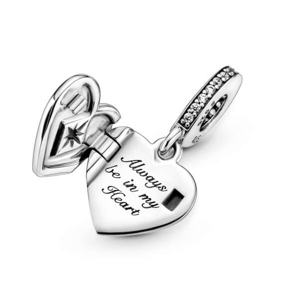 Openable Heart Locket Dangle Charm 