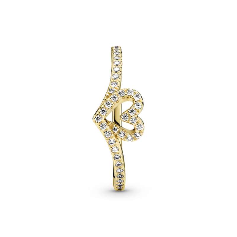Прстен Pandora Timeless Блескаво шеврон срце