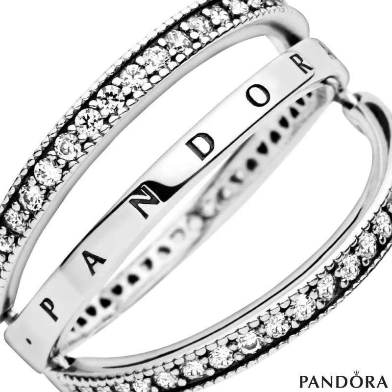 Прстен Pandora Лого & Срца
