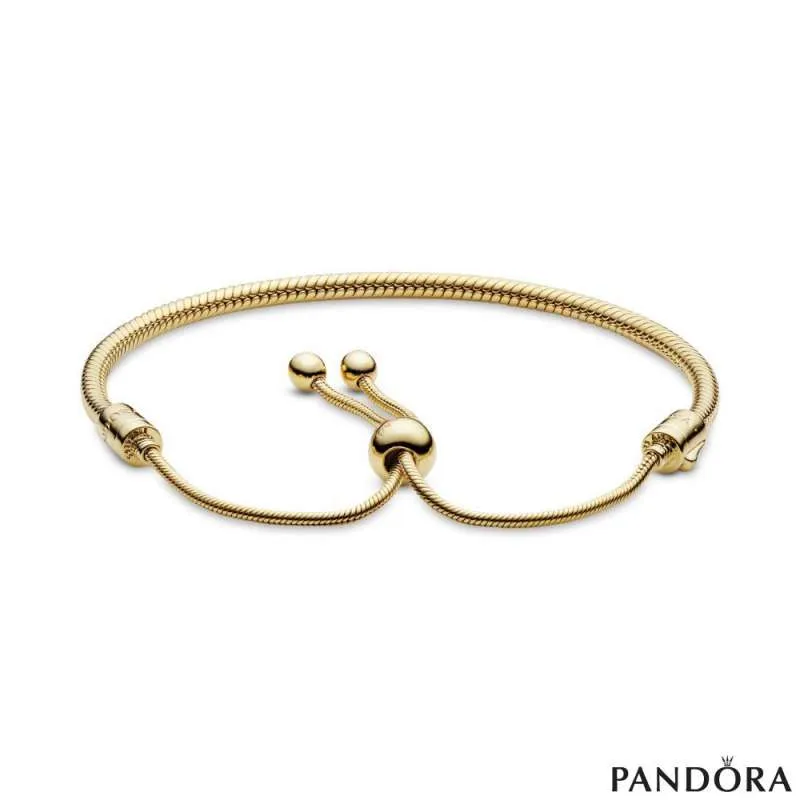 Pandora 14к позлата Белегзија со Силиконски Подесувач на Големина