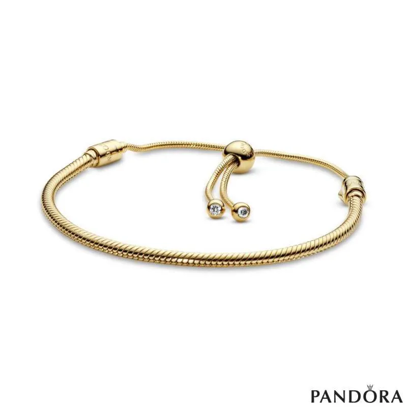 Pandora 14к позлата Белегзија со Силиконски Подесувач на Големина