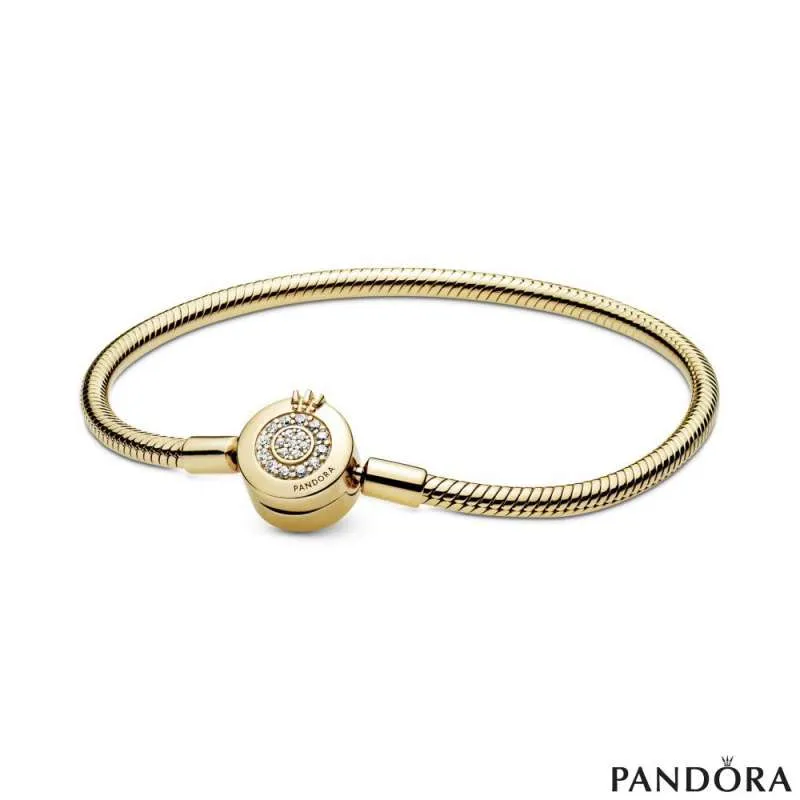 Pandora Moments Белегзија со Затворач во Форма на Светкава Круна