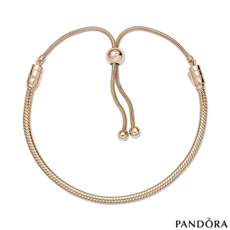 Белегзија Pandora Moments со змиска плетка и затворач со силиконски подесувач