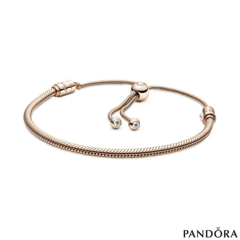 Белегзија Pandora Moments со змиска плетка и затворач со силиконски подесувач