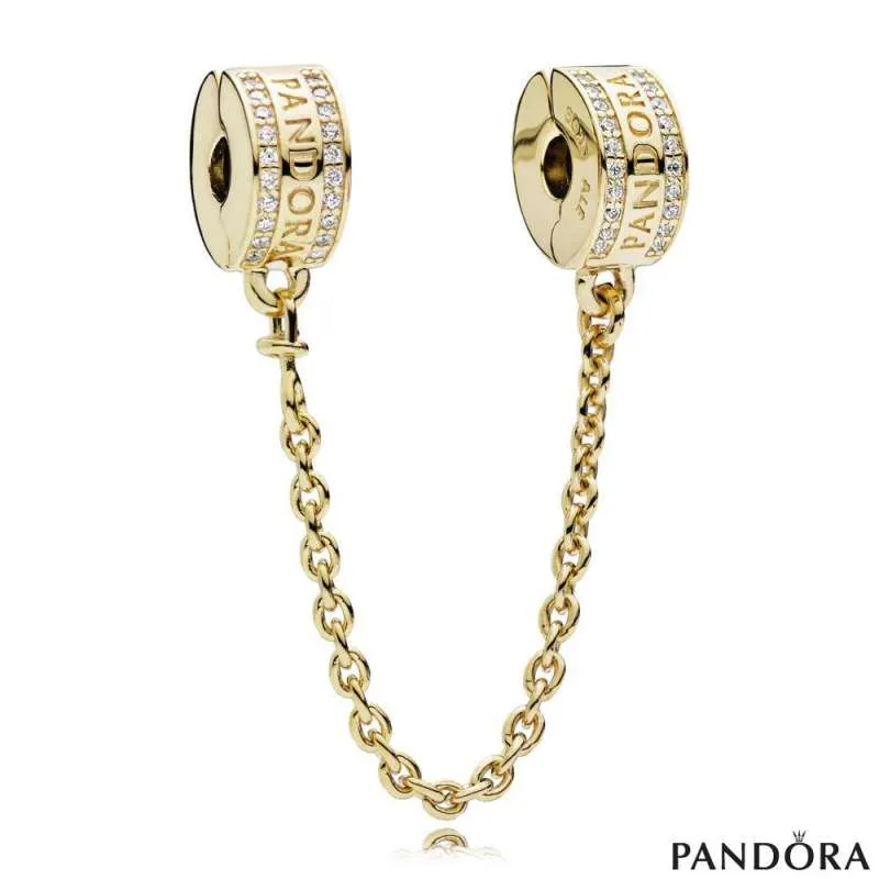 Безбедносно синџирче 14 к позлата Pandora лого