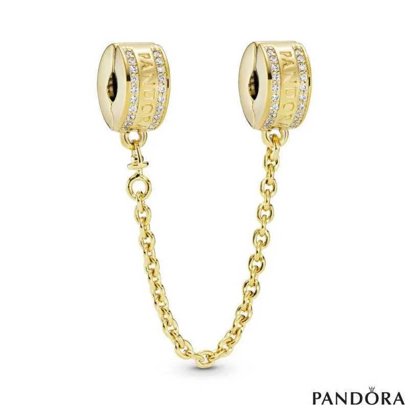 Безбедносно синџирче 14 к позлата Pandora лого