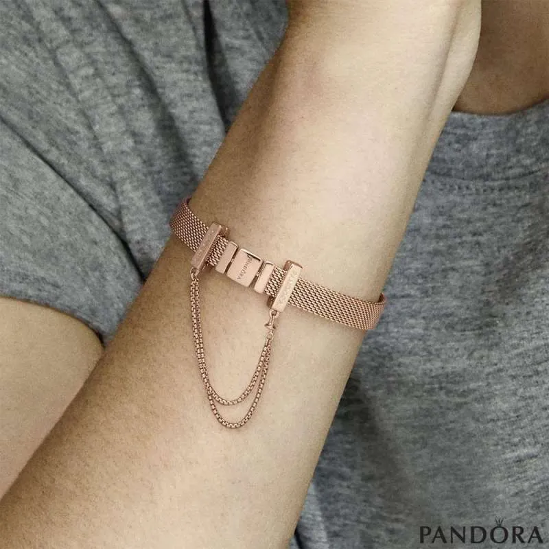Pandora Reflexions Сигурносно Синџирче 14к роза позлата