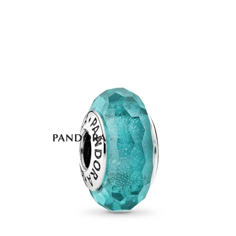 Faceted Teal Murano Glass Charm | PANDORA