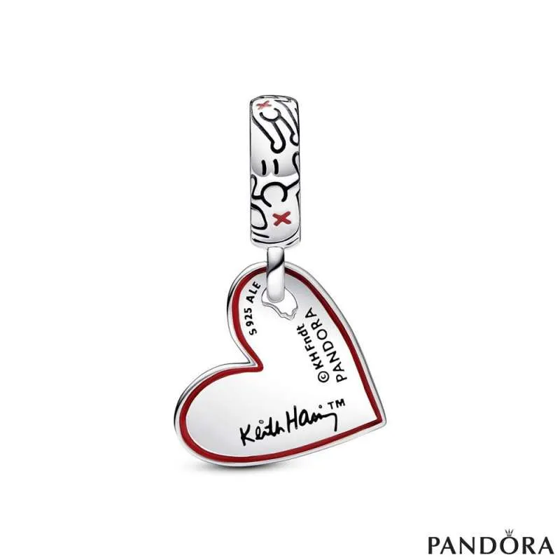 Keith Haring™ x Pandora Line Art People и Heart pendant