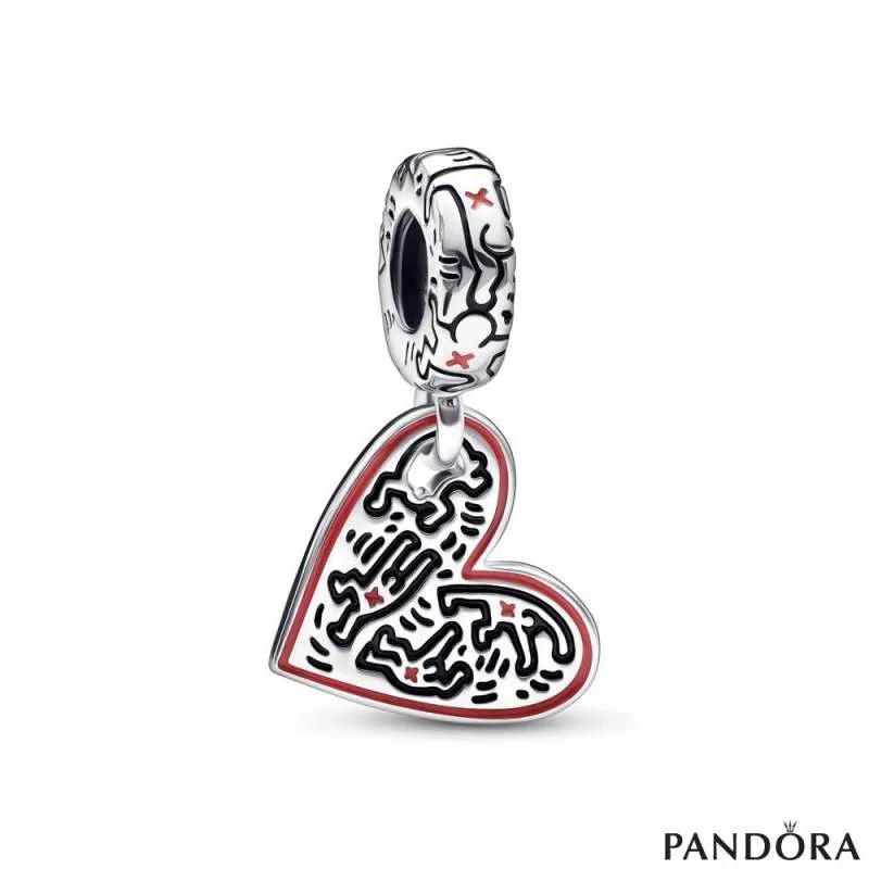 Keith Haring™ x Pandora Line Art People и Heart pendant