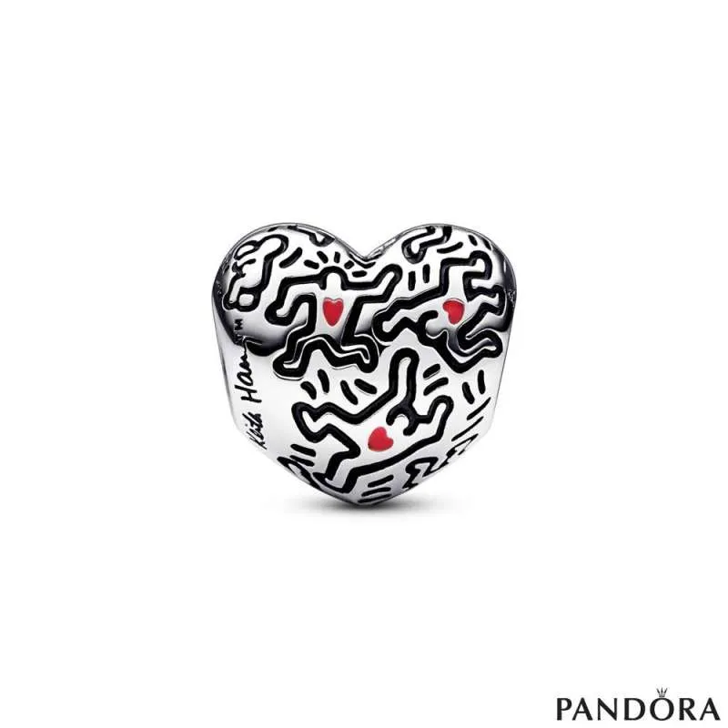 Кит Харинг™ x Pandora приврзок Линиска уметност на луѓето