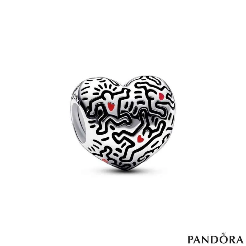Кит Харинг™ x Pandora приврзок Линиска уметност на луѓето