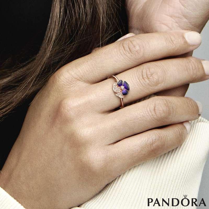 Purple flower best sale pandora ring
