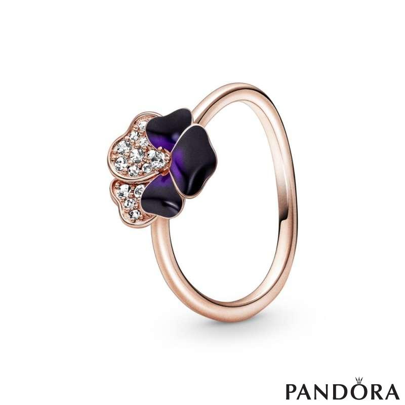 Deep Purple Pansy Flower Ring PANDORA