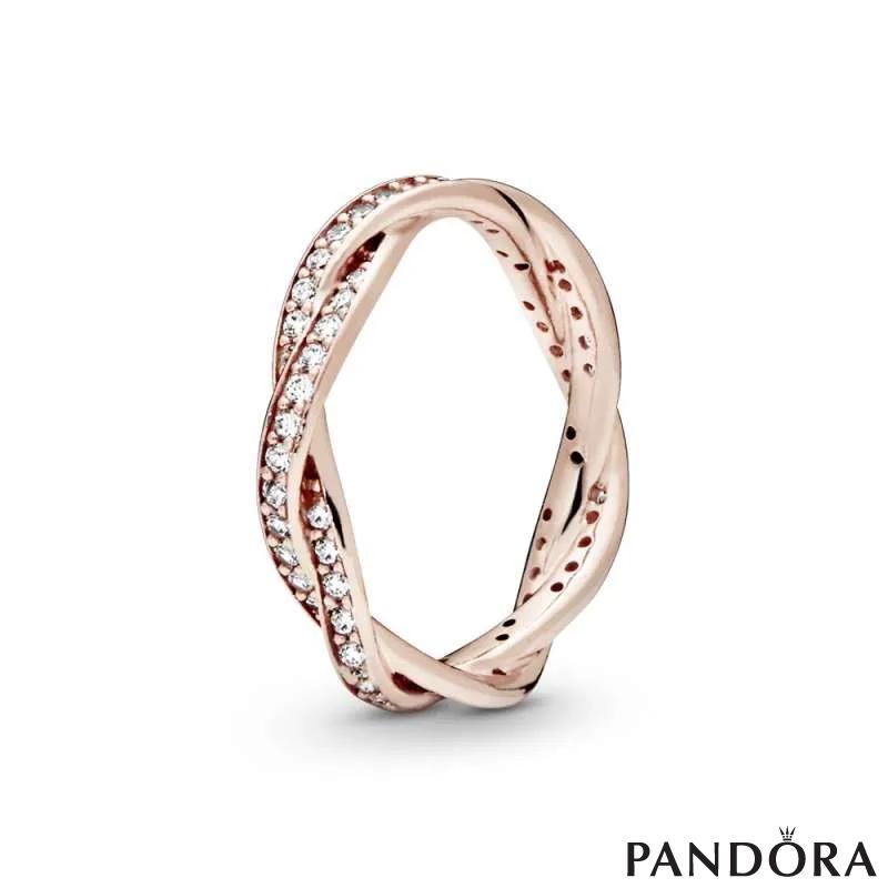 Sparkling Twisted Lines Ring 