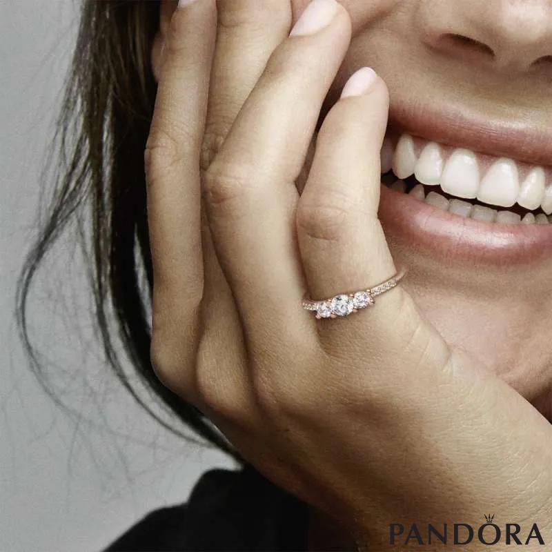 Clear Three Stone Ring PANDORA