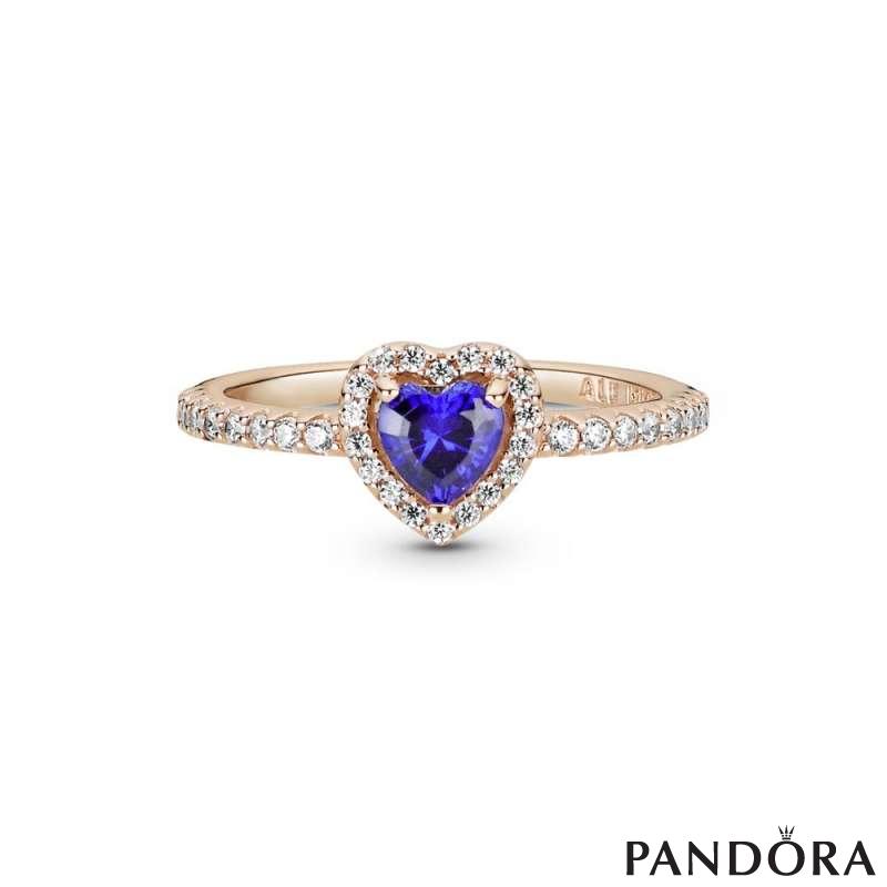 Sparkling Blue Elevated Heart Ring 