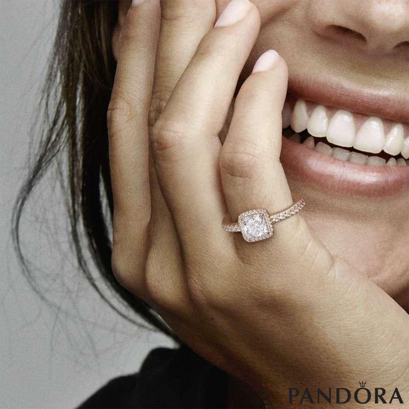 Square Sparkle Halo Ring PANDORA