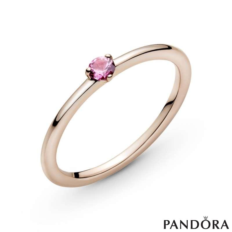Pink Solitaire Ring